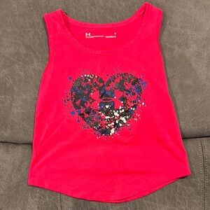 Under Armour Black and Pink Heart Tank Top